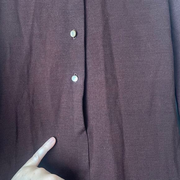 Manning Silver Vintage 70’s Long Sleeve Knee Length Dress in Brown SIZE 10 - Picture 5 of 8